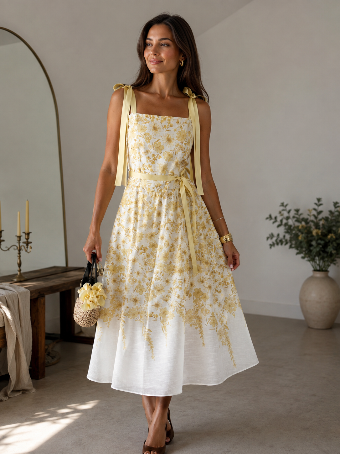 Robe Midi Fleurie Femme