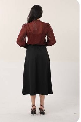 Blouse Rouge Velours d’Automne