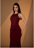 Robe de soirée Élégance Bordeaux