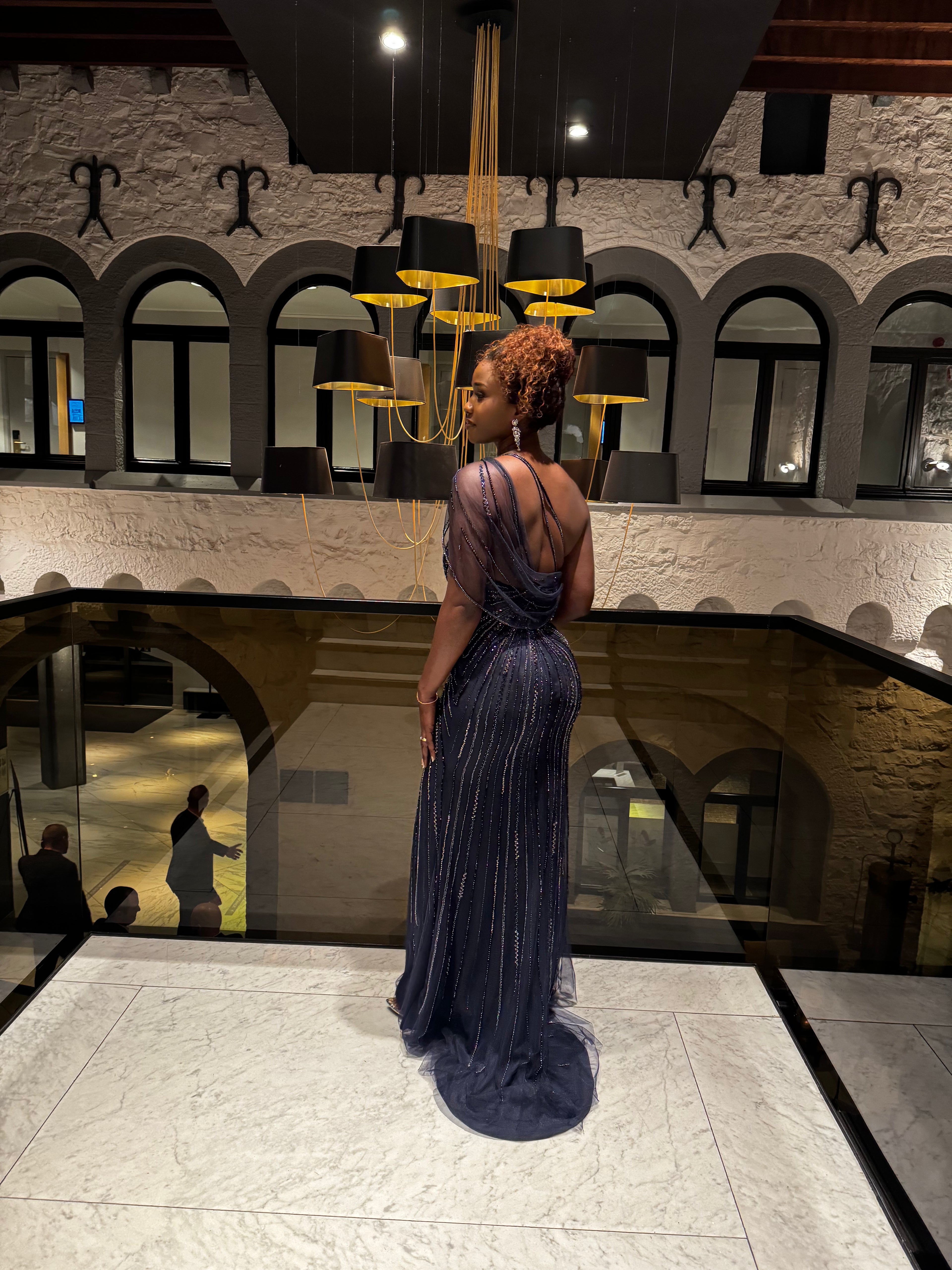 Robe  Bleu Nuit Scintillant