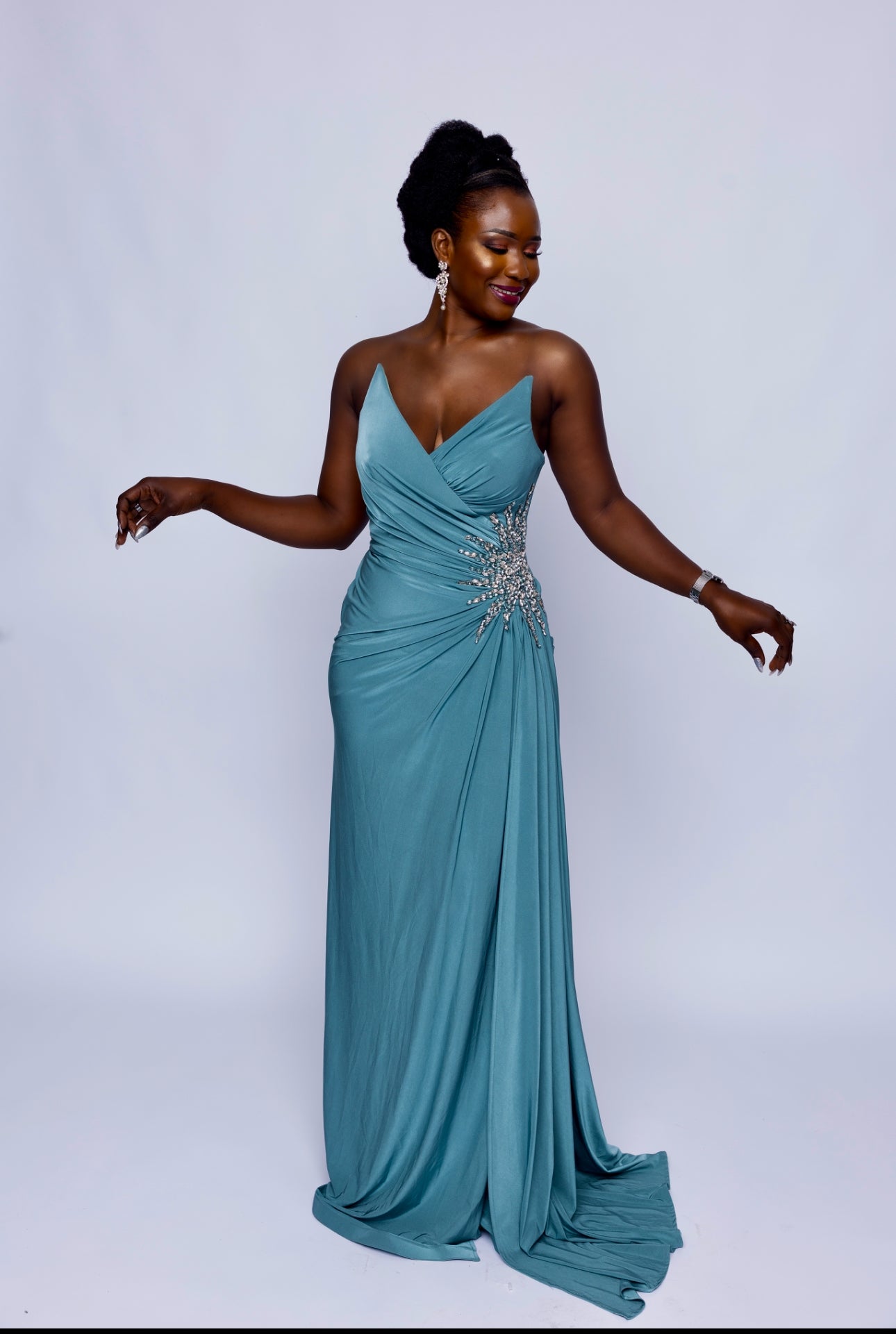 Robe Ondine Pétrole